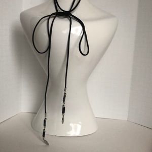 White House Black Market leather and beaded